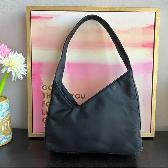 Vintage Prada Mini Nylon Shoulder Bag Black - Picture 3 of 11